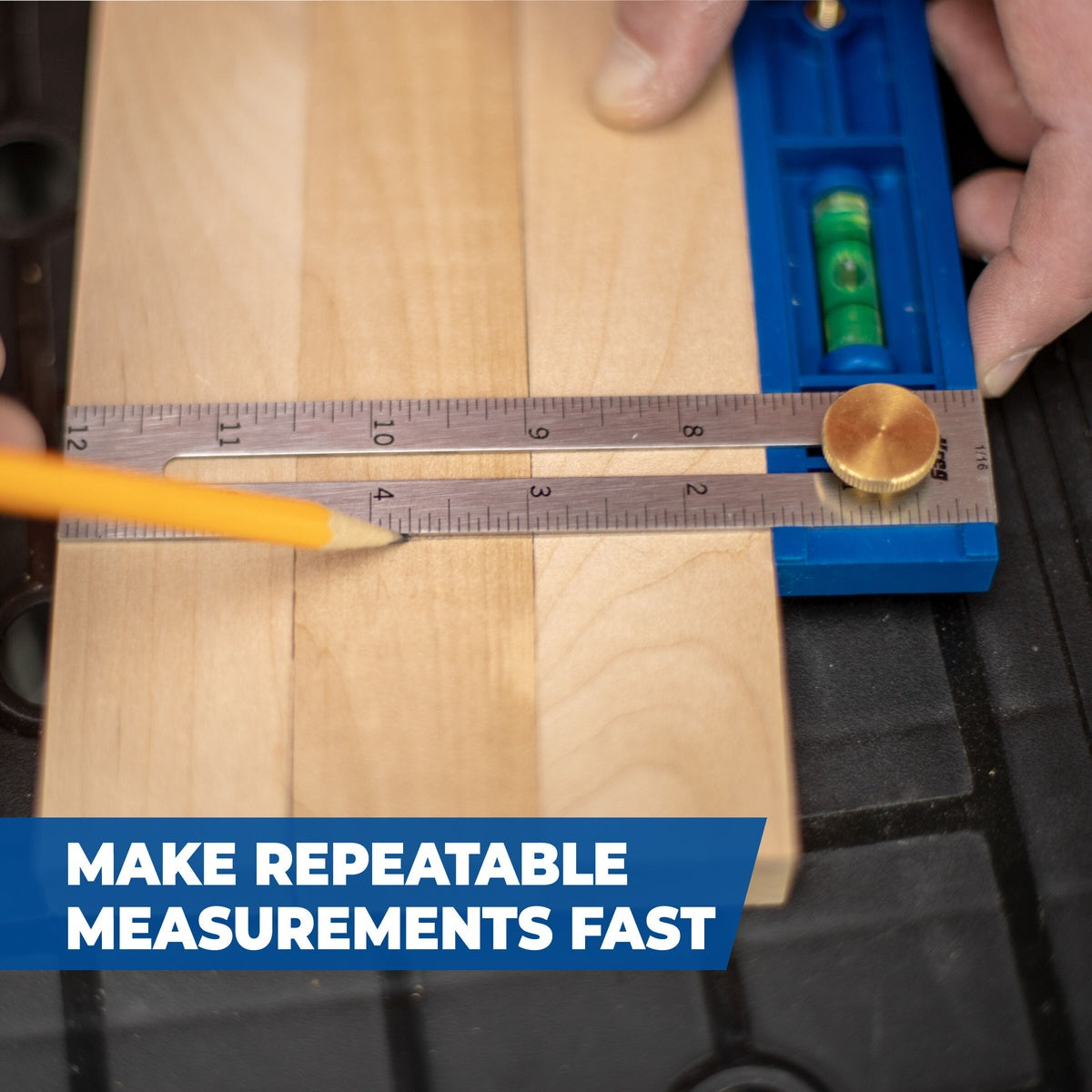 Kreg Multi-Mark Imperial and Metric Measuring and Layout Tool with Built-In Level (KMA2900)
