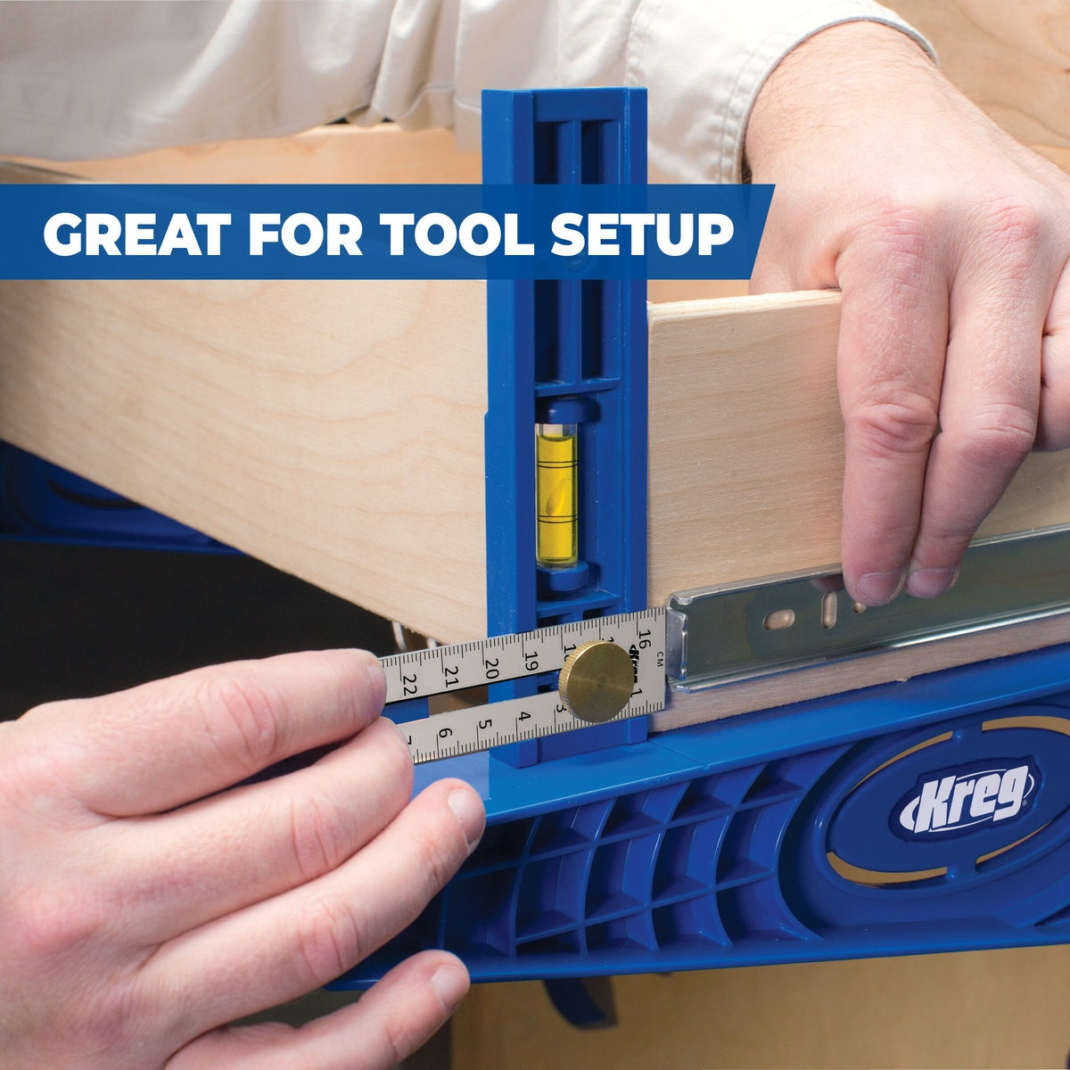 Kreg Multi-Mark Imperial and Metric Measuring and Layout Tool with Built-In Level (KMA2900)