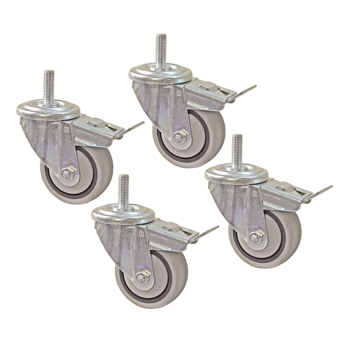 Kreg PRS3090 3 inch dual-locking casters set of four for moving a workbench or router table around a woodworking shop