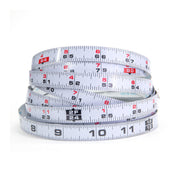 Kreg KMS7724 12' Self-Adhesive Measuring Tape coiled for workshop fence measuring setup and repeat cut stations