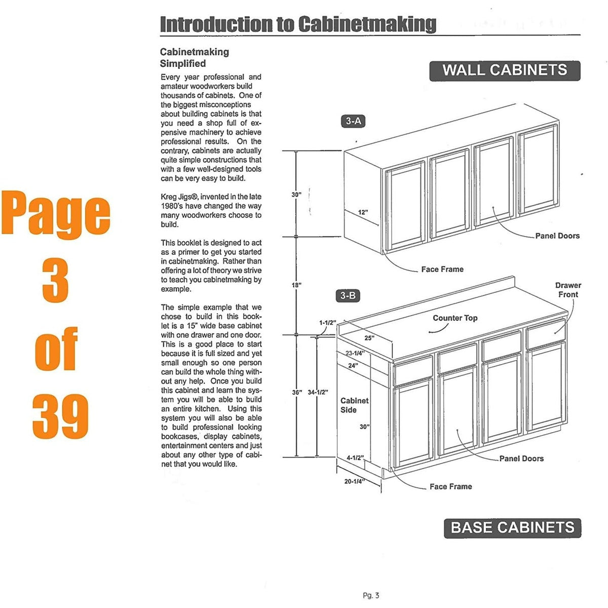 Kreg Basic Cabinetmaking Booklet for Pocket Hole Joinery Instruction Guide (MD-CAB01)