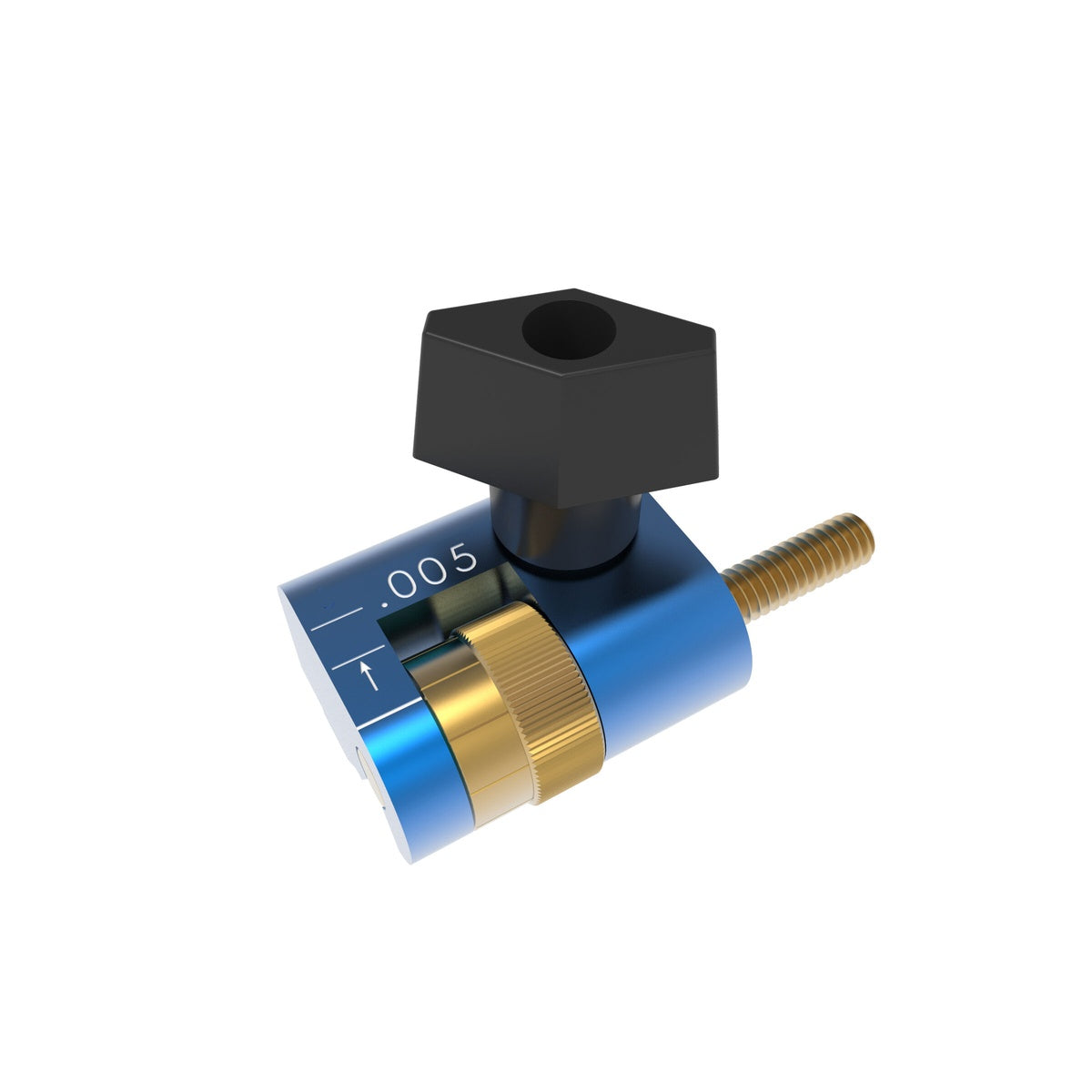 Kreg KMS7215 Micro Adjuster close-up showing thumb wheel and measurement markings for precise band saw fence adjustment in a woodworking shop
