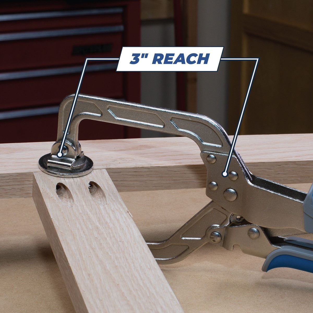 Kreg Wood Project Clamp 3-in. Auto-Adjust Hand Clamp for Pocket-Hole Joinery (KHC3)