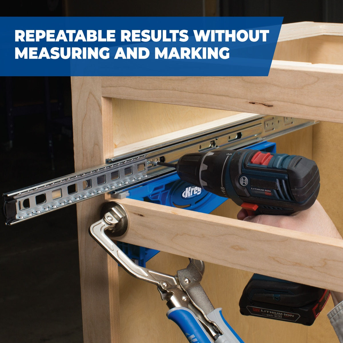 Kreg Drawer Slide Jig for Accurate Cabinet Drawer Slide Installation (KHI-SLIDE)