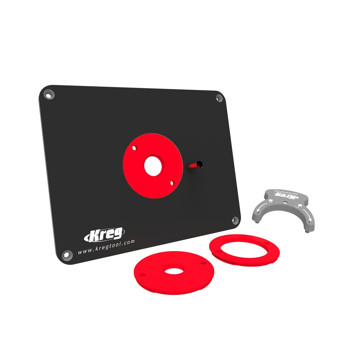 Kreg PRS4034 Precision Router Table Insert Plate - Predrilled for Triton with Level-Loc rings and ring wrench for router table woodworking setup