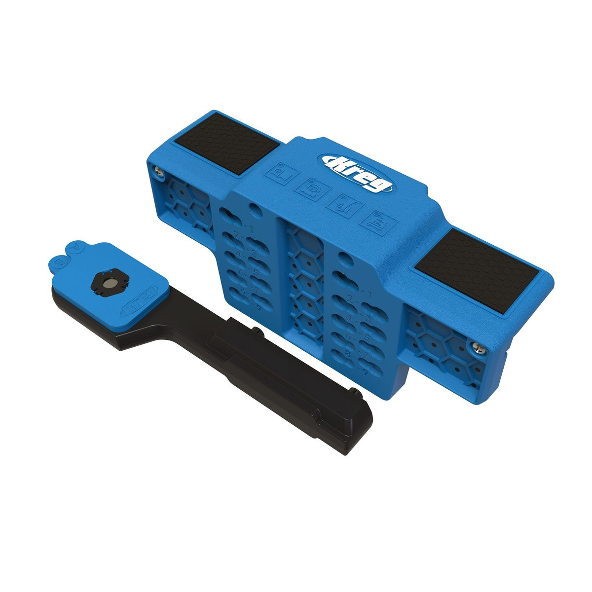 Kreg Tool KHI-CDIJ Cabinet Door Mounting Jig with support arm and shims for cabinet door installation in woodworking and cabinet hardware setup