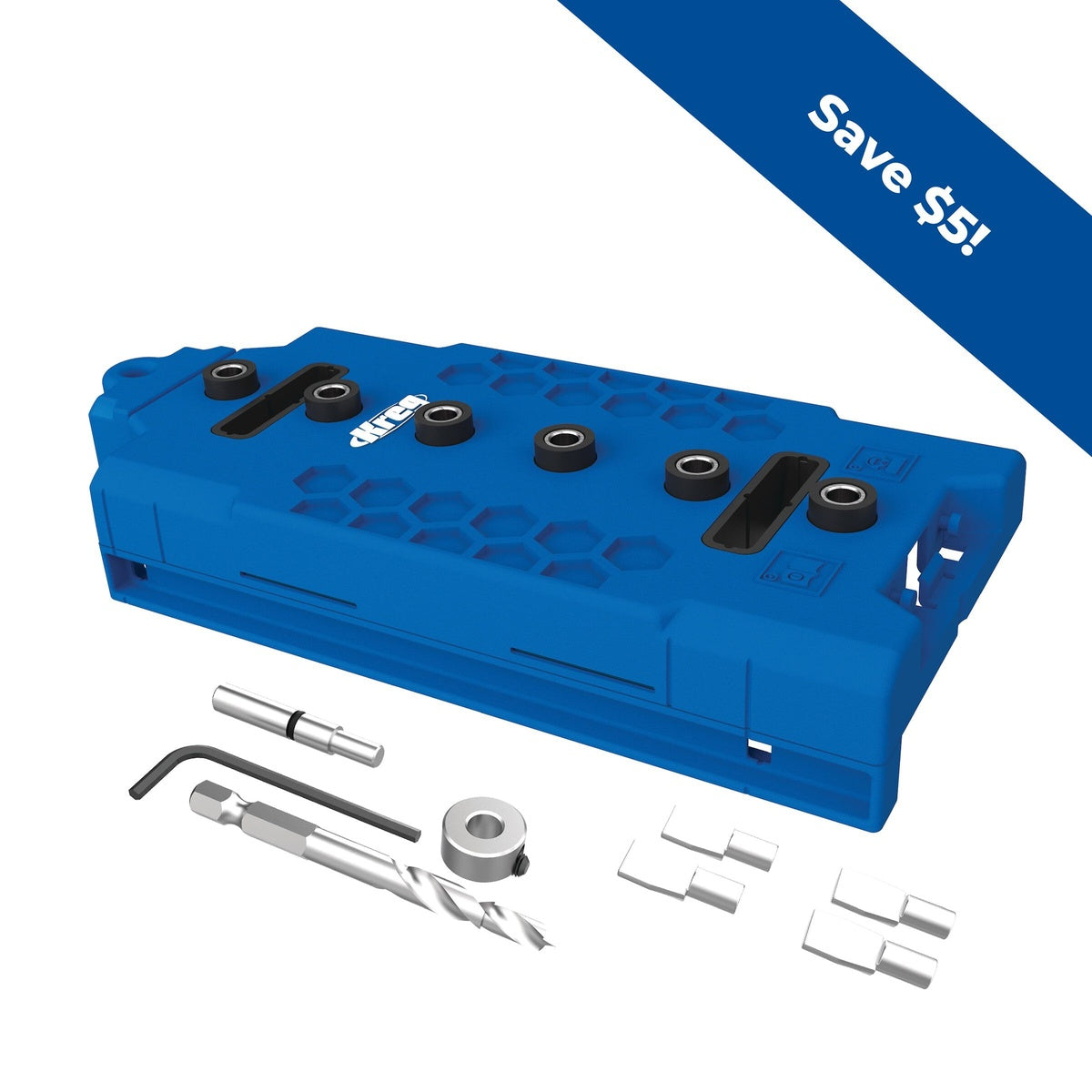 Kreg Shelf Pin Jig 5 mm Cabinet Drilling Jig for Shelves and 32 mm Systems (KMA3232)