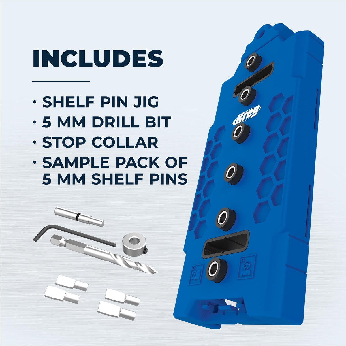 Kreg Shelf Pin Jig 5 mm Cabinet Drilling Jig for Shelves and 32 mm Systems (KMA3232)