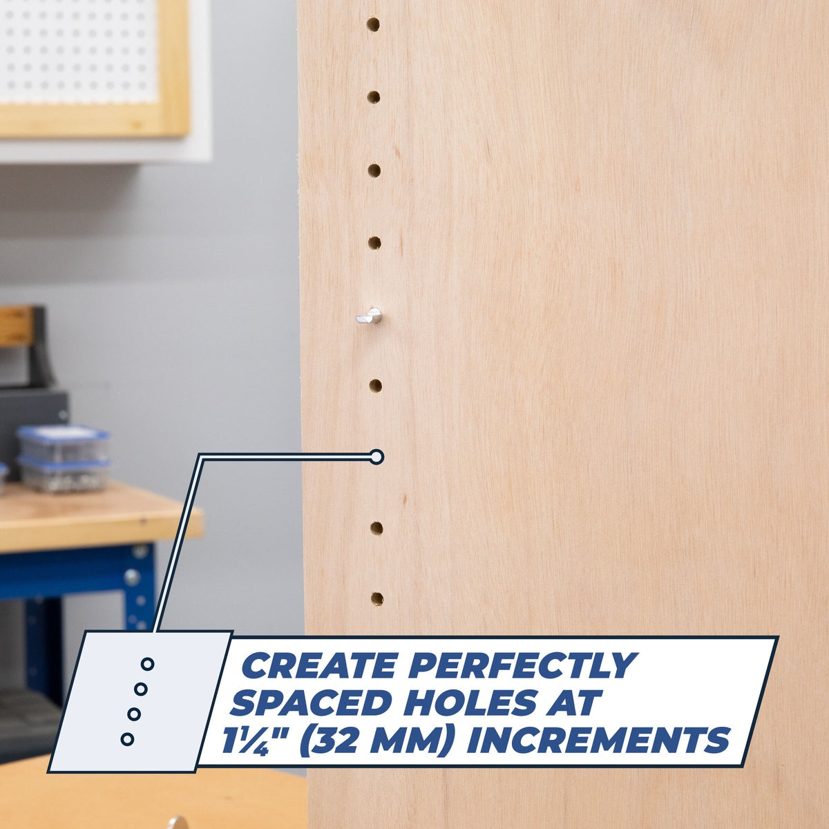 Kreg Shelf Pin Jig 5 mm Cabinet Drilling Jig for Shelves and 32 mm Systems (KMA3232)