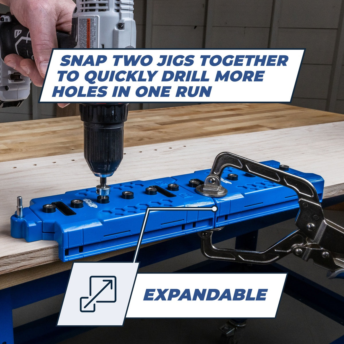 Kreg Shelf Pin Jig 5 mm Cabinet Drilling Jig for Shelves and 32 mm Systems (KMA3232)