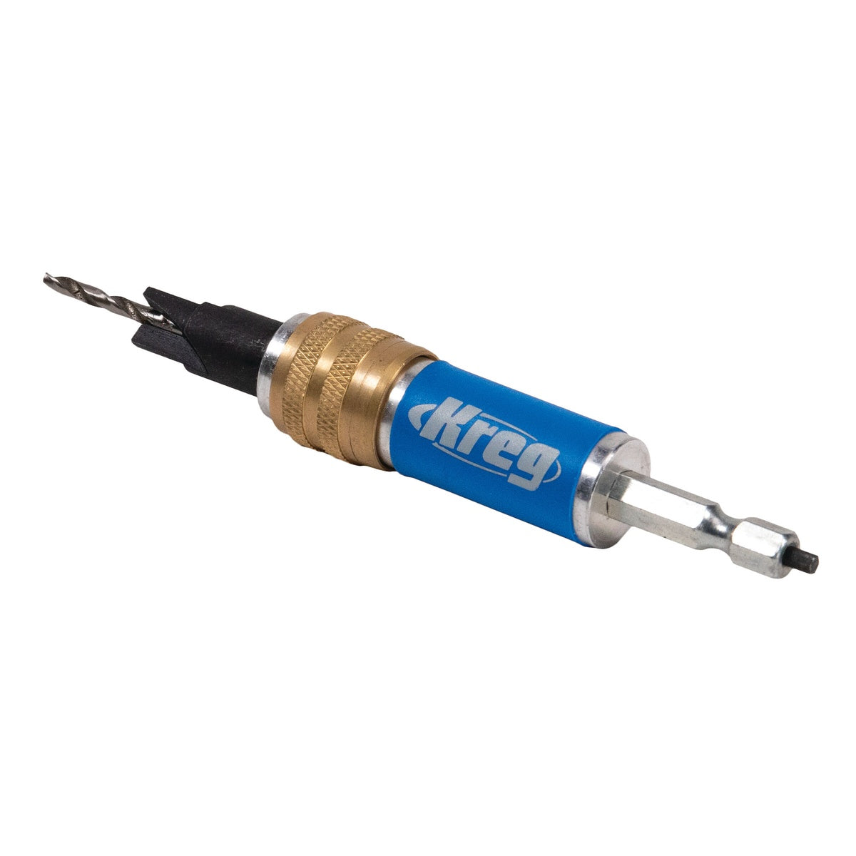 Kreg KDRV-FLIP Quick-Flip showing pilot drill and counterbore cutter for fastening wood joints with Kreg screws