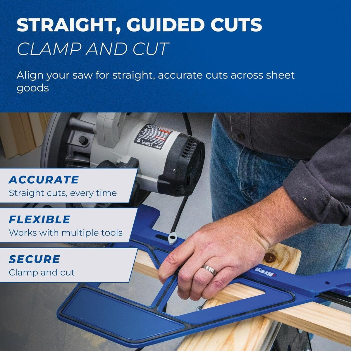 Kreg Portable Crosscut Circular Saw Crosscut Jig for Accurate 45 and 90 Degree Cuts (KMA4000-E)