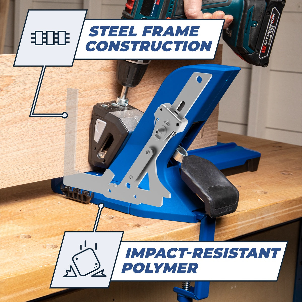 Kreg Pocket-Hole Jig 720 1/2-in. to 1-1/2-in. Pocket-Hole Jig with Automaxx Clamping (KPHJ720)