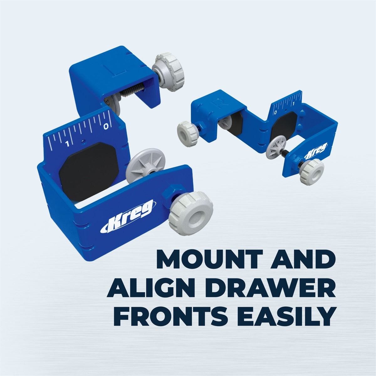 Kreg Tool Drawer Front Mounting Jig with Left and Right Clamps for Cabinet Installation (KCS-DFMT)