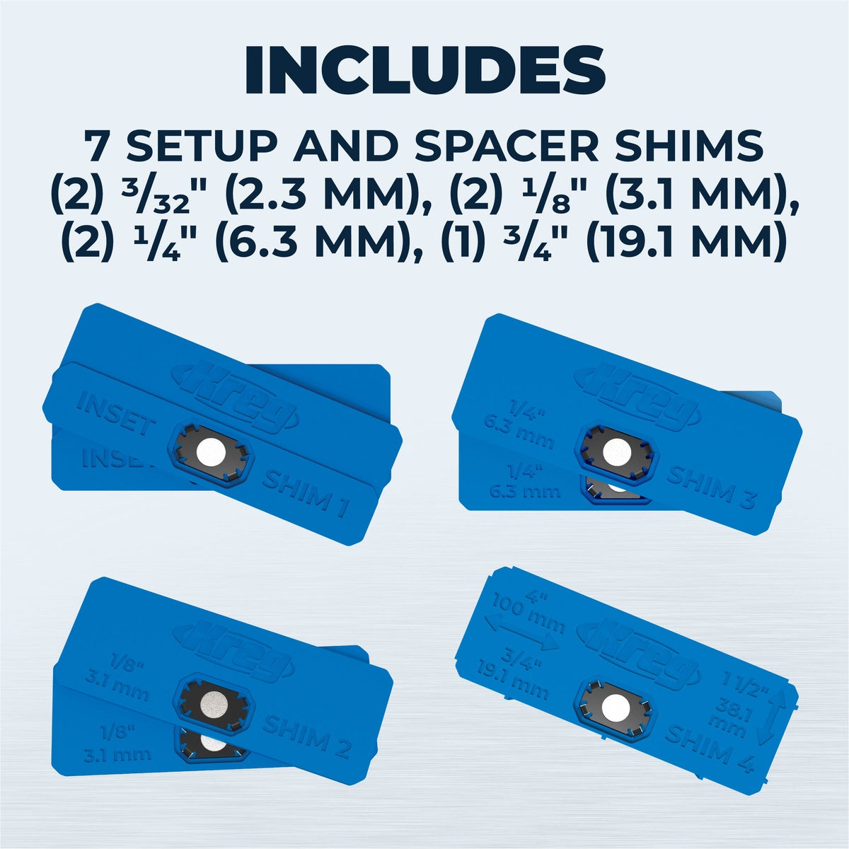 Kreg Setup and Spacer Shims 7-Piece Shim Set for Drawer and Door Spacing (KCS-SHIMS)