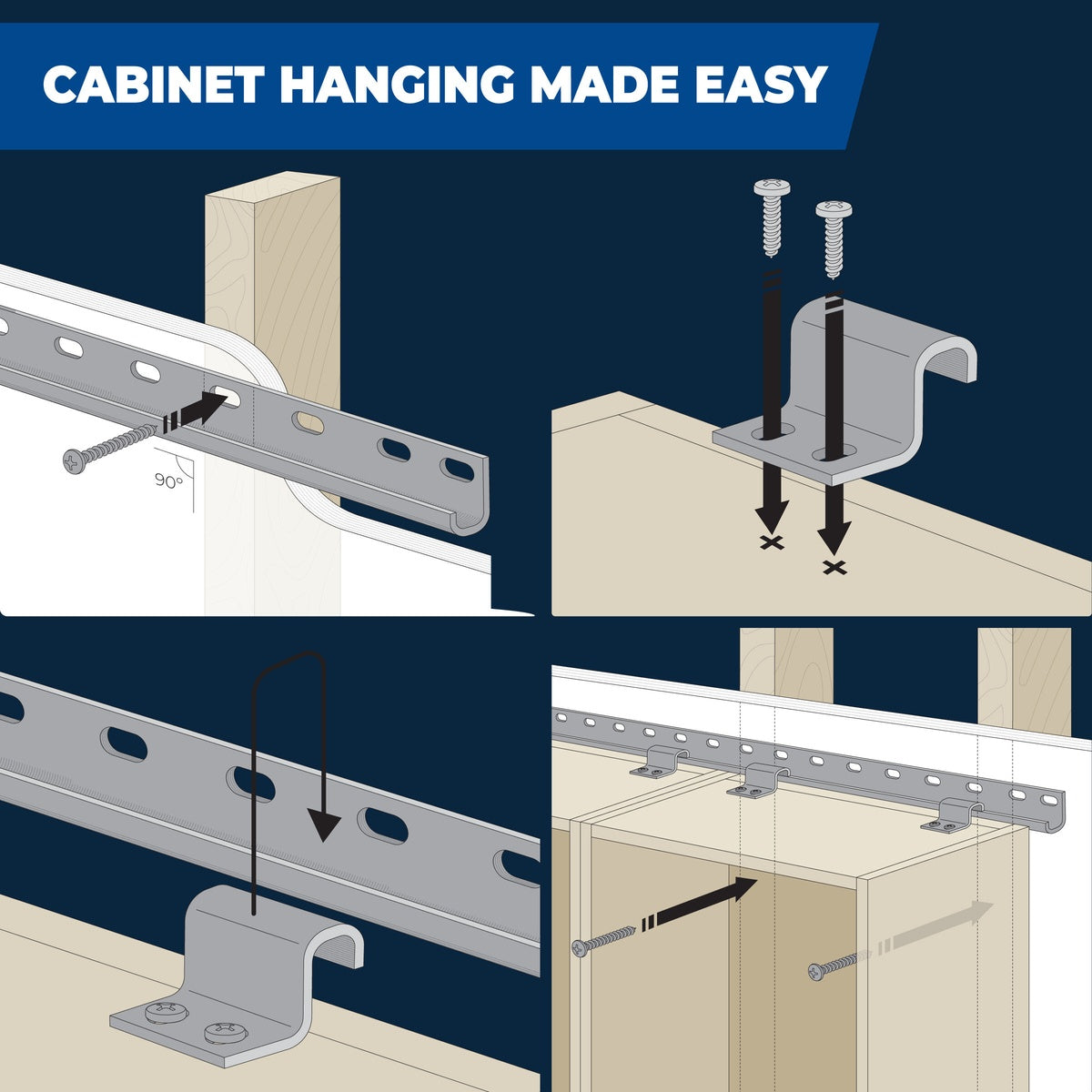 Kreg Tool 8-ft. Cabinet Installation System for One-Person Wall Cabinet Hanging (KCS-100)