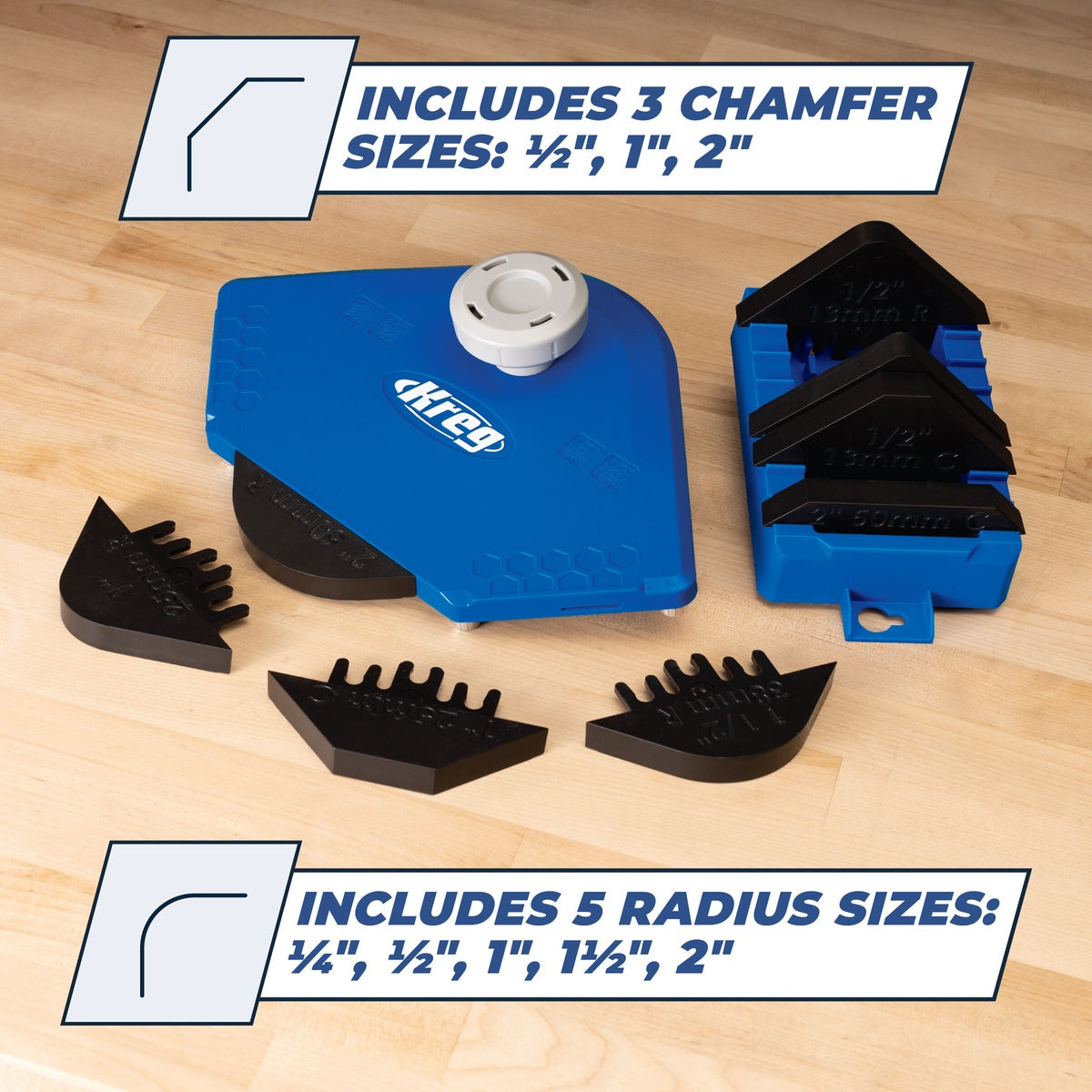Kreg Corner Routing Guide Set for Radius and Chamfer Router Profiles (PRS1000)