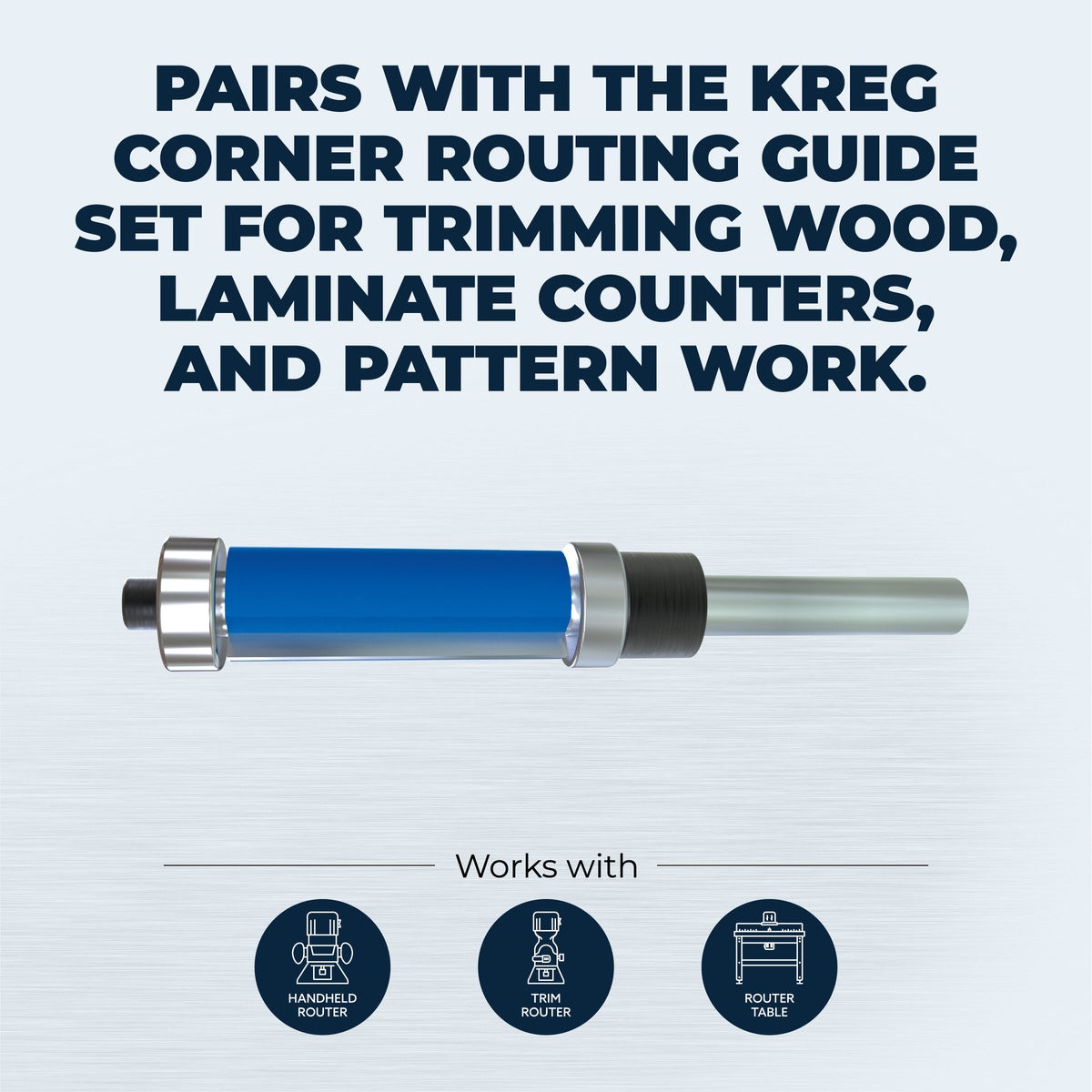 Kreg 1/4-in. Flush-Trim Router Bit for Corner Routing Guide Set (PRS250)