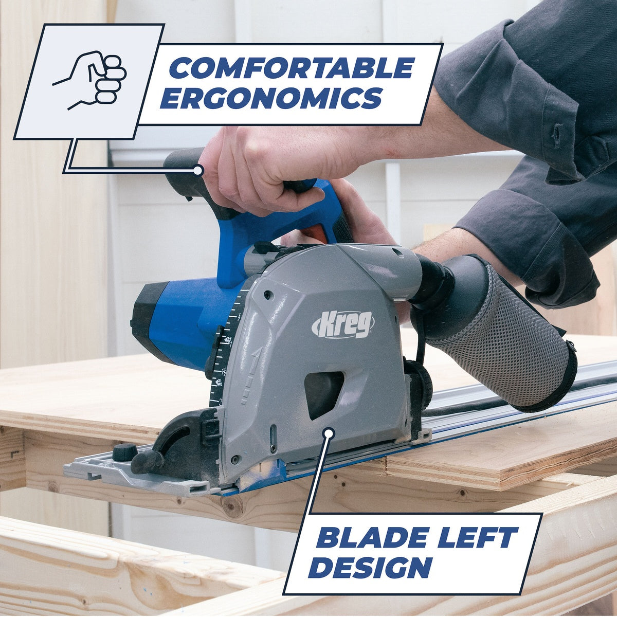 Kreg 12 Amp 62-in. Corded Plunge-Cut Track Saw Kit with Guide Track (ACS2100)