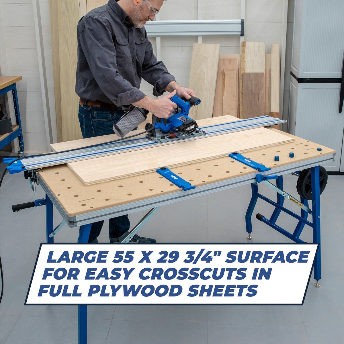 Kreg Tool 12 Amp 62-in. Corded Plunge-Cut Track Saw Master Kit with Project Table (ACS3100)