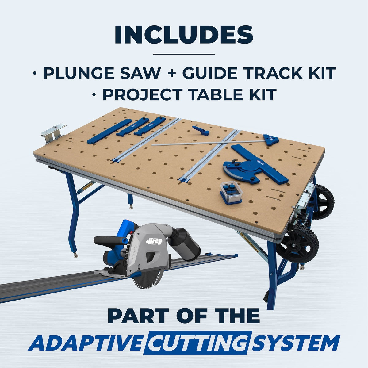 Kreg Tool 12 Amp 62-in. Corded Plunge-Cut Track Saw Master Kit with Project Table (ACS3100)