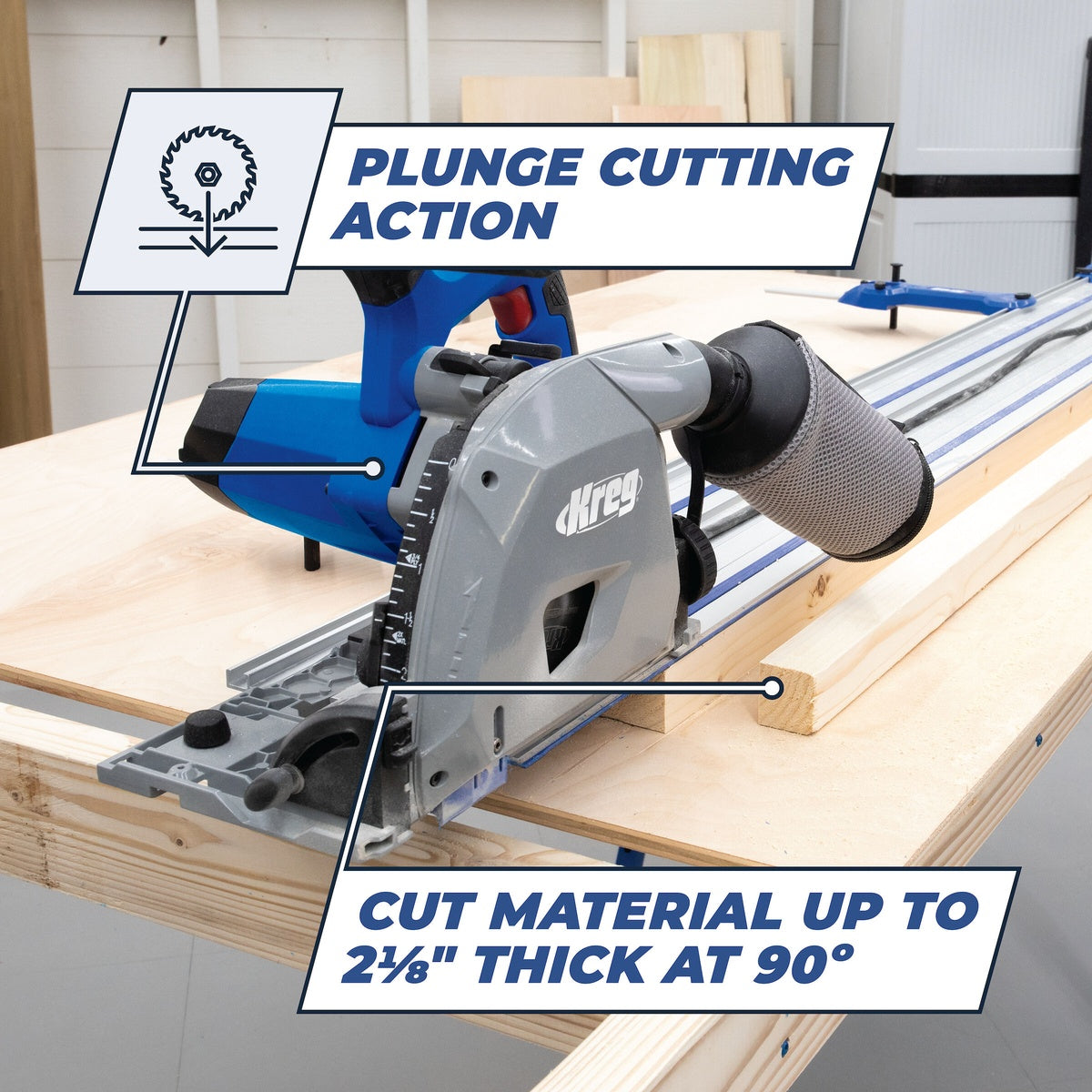 Kreg Adaptive Cutting System 12 Amp Corded Plunge-Cut Track Saw, Tool Only (ACS-SAWBB)