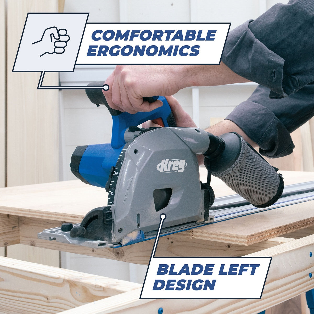 Kreg Adaptive Cutting System 12 Amp Corded Plunge-Cut Track Saw, Tool Only (ACS-SAWBB)