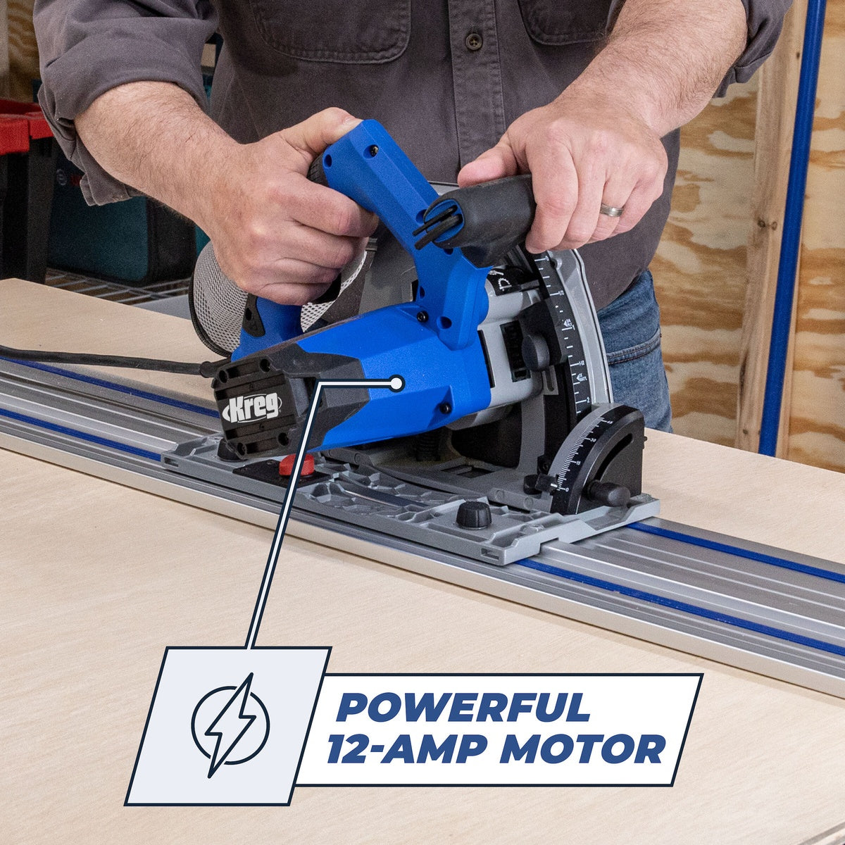 Kreg Adaptive Cutting System 12 Amp Corded Plunge-Cut Track Saw, Tool Only (ACS-SAWBB)