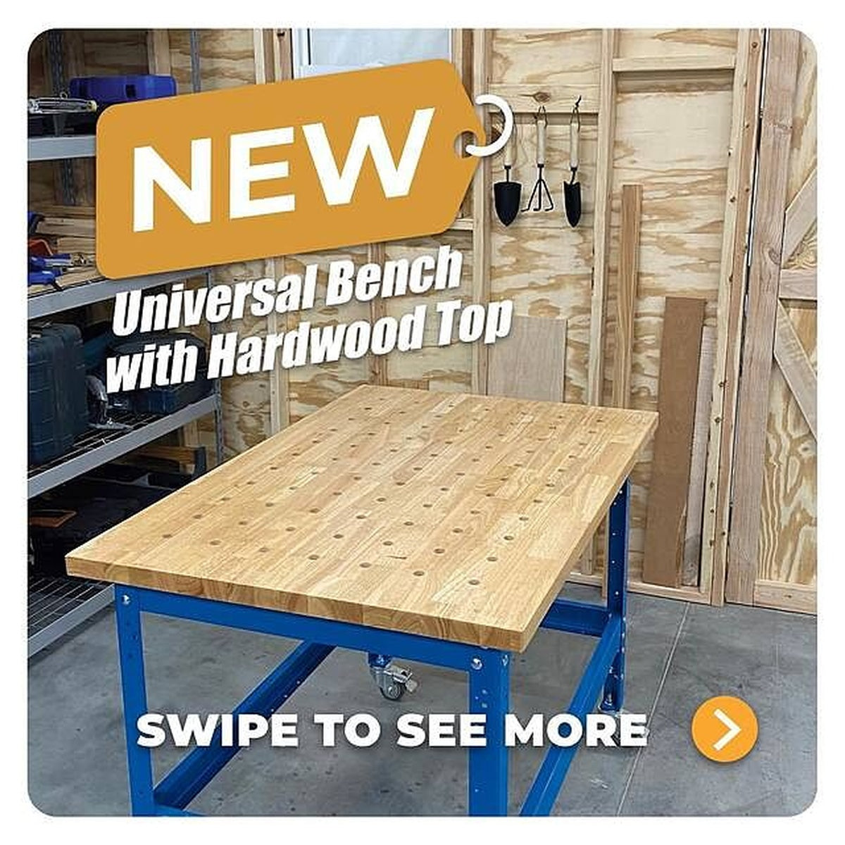 Kreg Tool 24-in. x 48-in. Hardwood Bench Top with Dog Holes for Workbenches (HWBT-4824-DH)