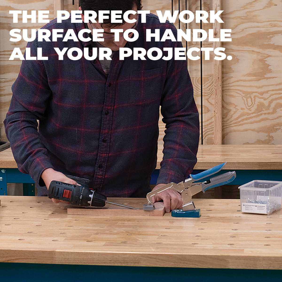Kreg Tool 24-in. x 48-in. Hardwood Bench Top with Dog Holes for Workbenches (HWBT-4824-DH)