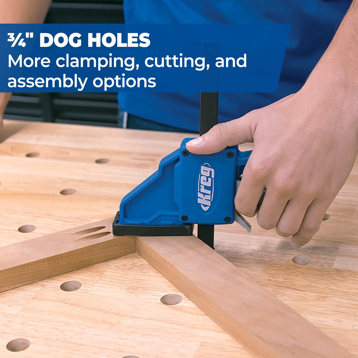 Kreg Tool 24-in. x 48-in. Hardwood Bench Top with Dog Holes for Workbenches (HWBT-4824-DH)