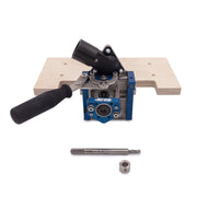 Kreg Tool KLTJ100 MortiseMate Loose Tenon Jig w/ 6mm Cutter set up on a woodworking bench for cutting mortises in panel stock for loose tenon joinery