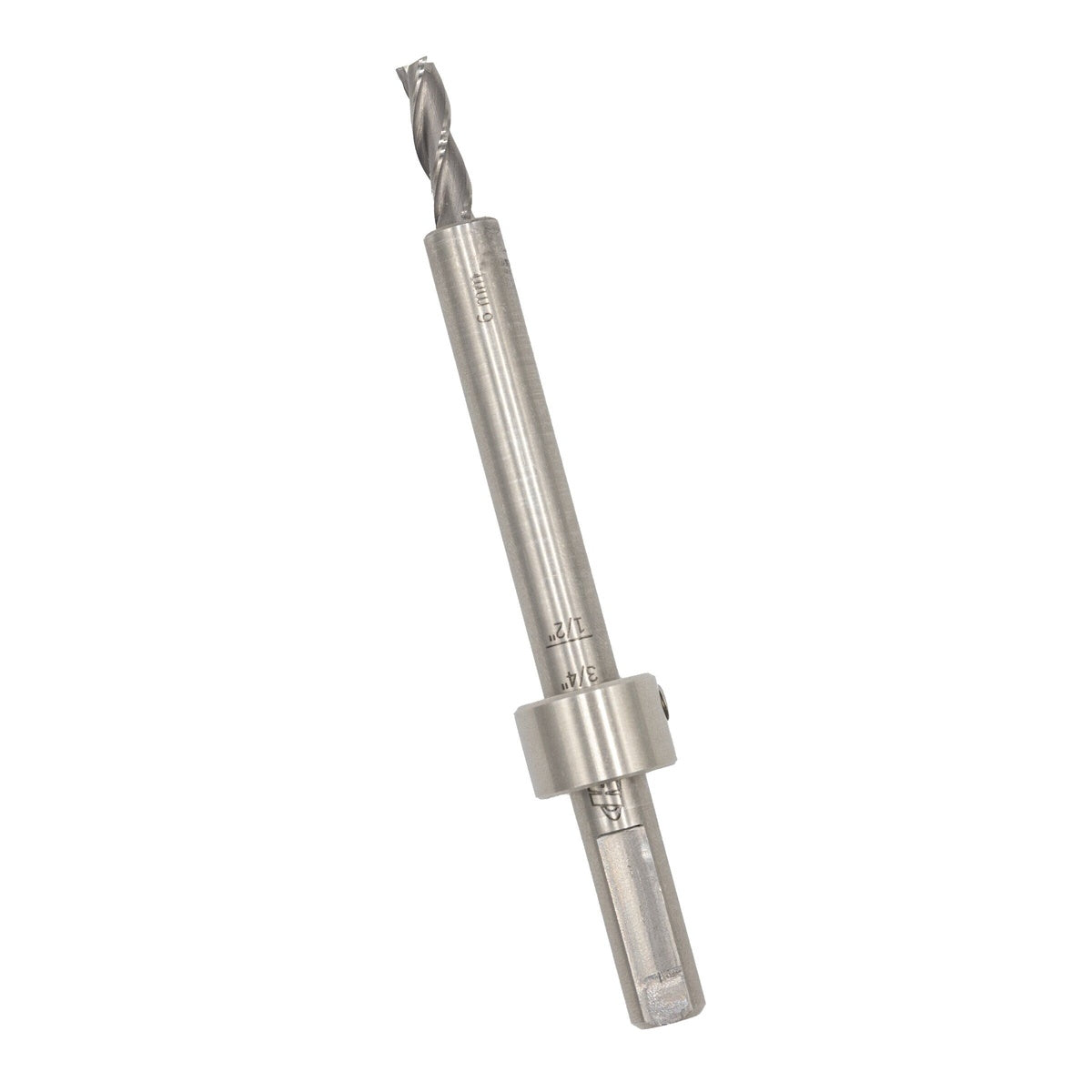 Kreg Tool KLTJC-M06 MortiseMate 6mm Mortising Cutter installed with stop collar for consistent mortise depth in wood joinery work