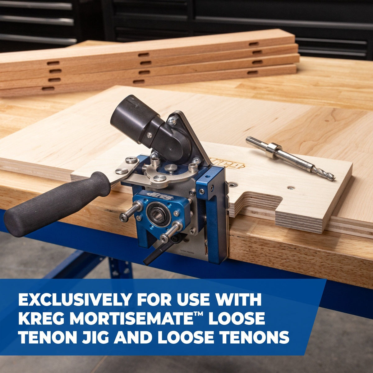 Kreg Tool KLTJC-M08 MortiseMate 8 mm Mortising Cutter used with the Kreg MortiseMate Loose Tenon Jig for cutting mortises in wood parts