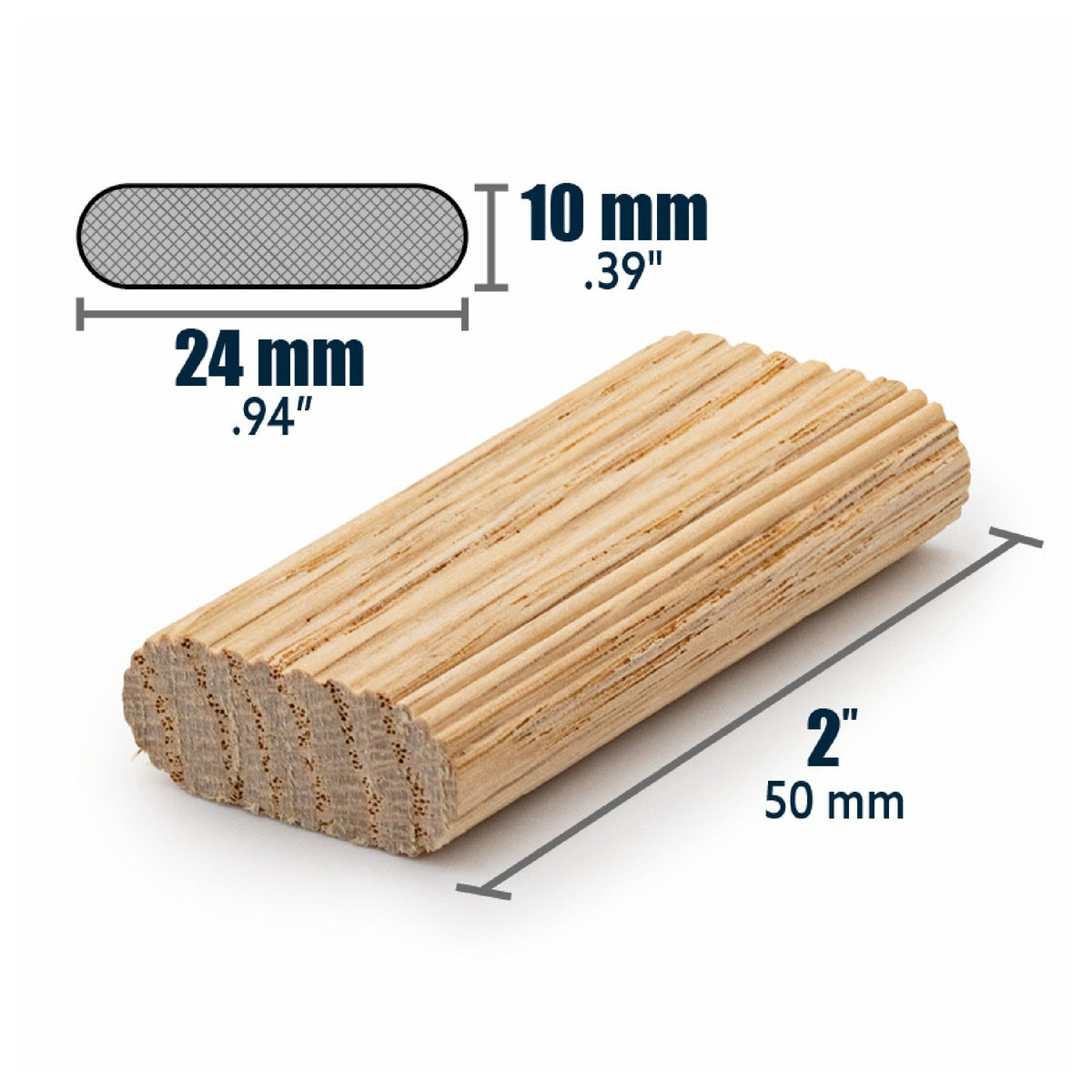 Kreg Tool MortiseMate 10 mm x 24 mm Hardwood Loose Tenons 25-Pack for Mortise and Tenon Joinery (KT1024-200-25)