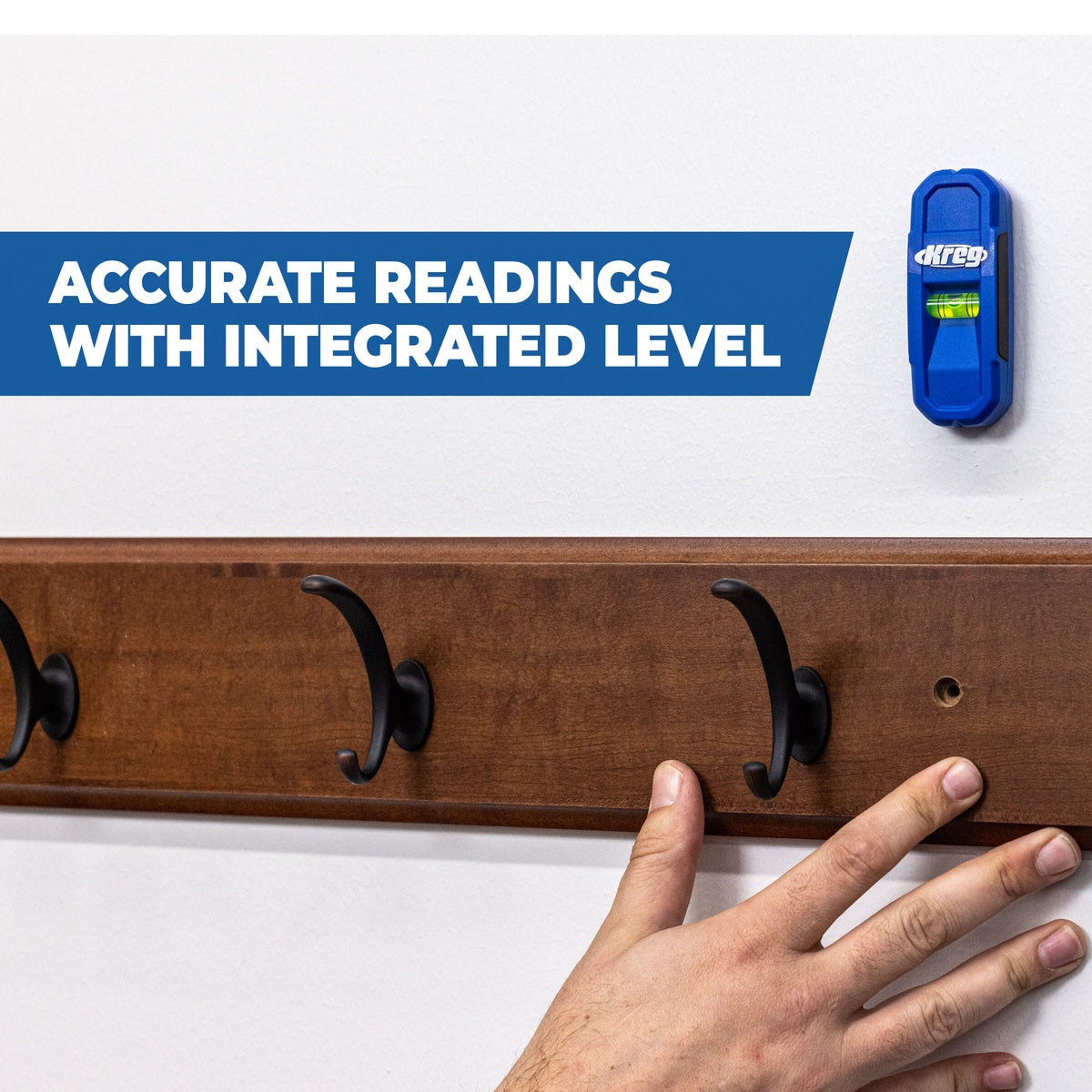 Kreg Magnetic Stud Finder with Bubble Level, Battery-Free Wall Scanning Tool (KMM1000)