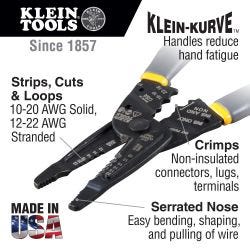 Klein Tools 1009 Klein-Kurve Long-Nose Wire Stripper, Wire Cutter, Crimping Tool