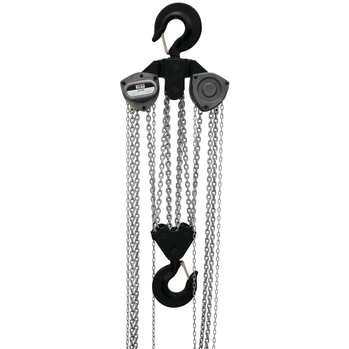 JET 102020 L-100-2000WO-10, 20-Ton Hand Chain Hoist With 10-Foot Lift & Overload Protection