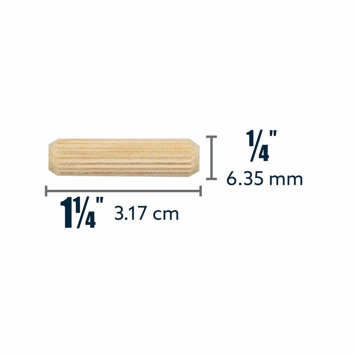Kreg 1/4-in. x 1-1/4-in. Hardwood Fluted Dowels 50-Pack for Dowel Joinery (KD250-50)