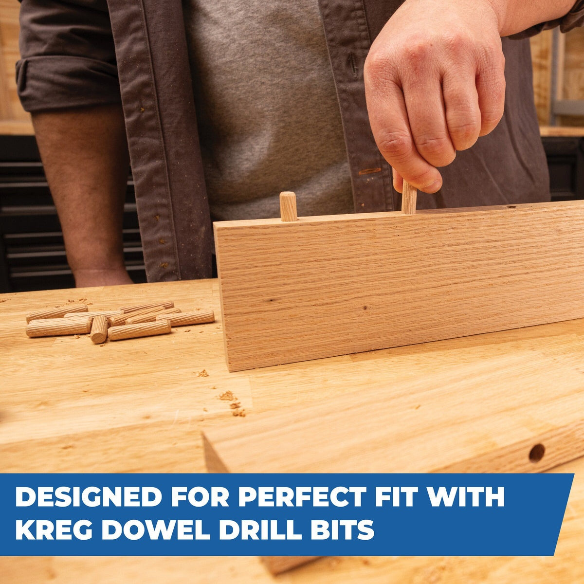 Kreg 3/8-in. x 1-1/2-in. Hardwood Fluted Dowels 30-Pack for Dowel Joinery (KD375-30)