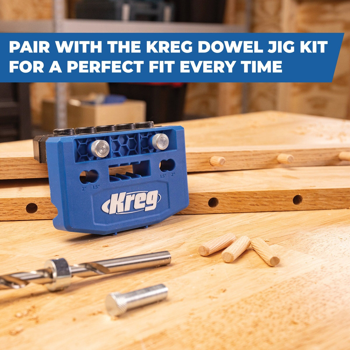 Kreg 3/8-in. x 1-1/2-in. Hardwood Fluted Dowels 30-Pack for Dowel Joinery (KD375-30)