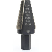 Irwin 10220CB Unibit Cobalt Alloy Steel #20 8 Step Drill Bit 9/16-in. - 1-in.
