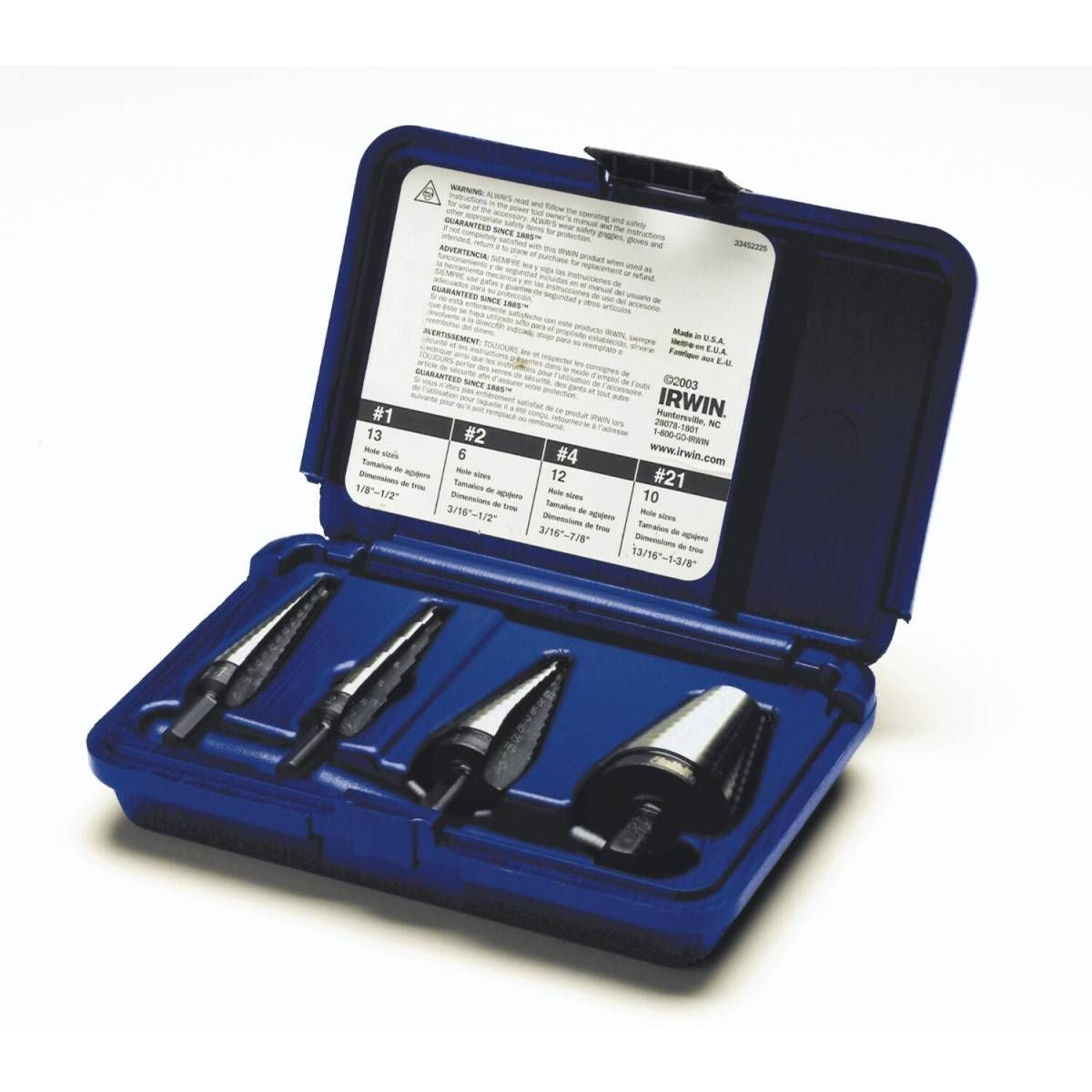 Irwin 10225 Unibit Step Drill Sets 4 Piece Set