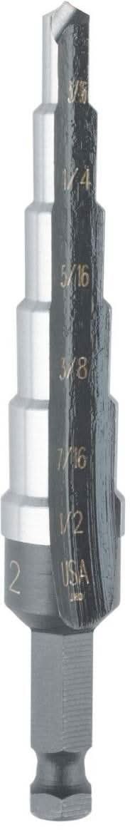 Irwin 10232 UNIBIT HSS #2 6 Step Drill Bit 2 3/16-in. - 1/2-in.