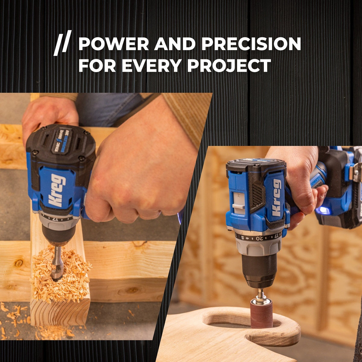 Kreg 20V Ionic Drive 1/2-in. Cordless Compact Drill Driver 2.0Ah Kit + Pocket-Hole Jig with VersaGrip Clamp