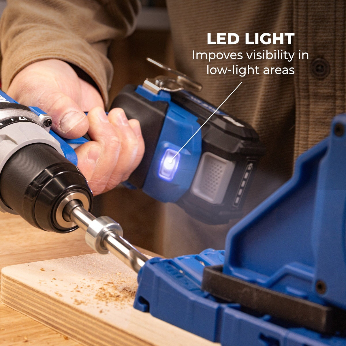 Kreg 20V Ionic Drive 1/2-in. Cordless Compact Drill Driver 2.0Ah Kit + Pocket-Hole Jig with VersaGrip Clamp