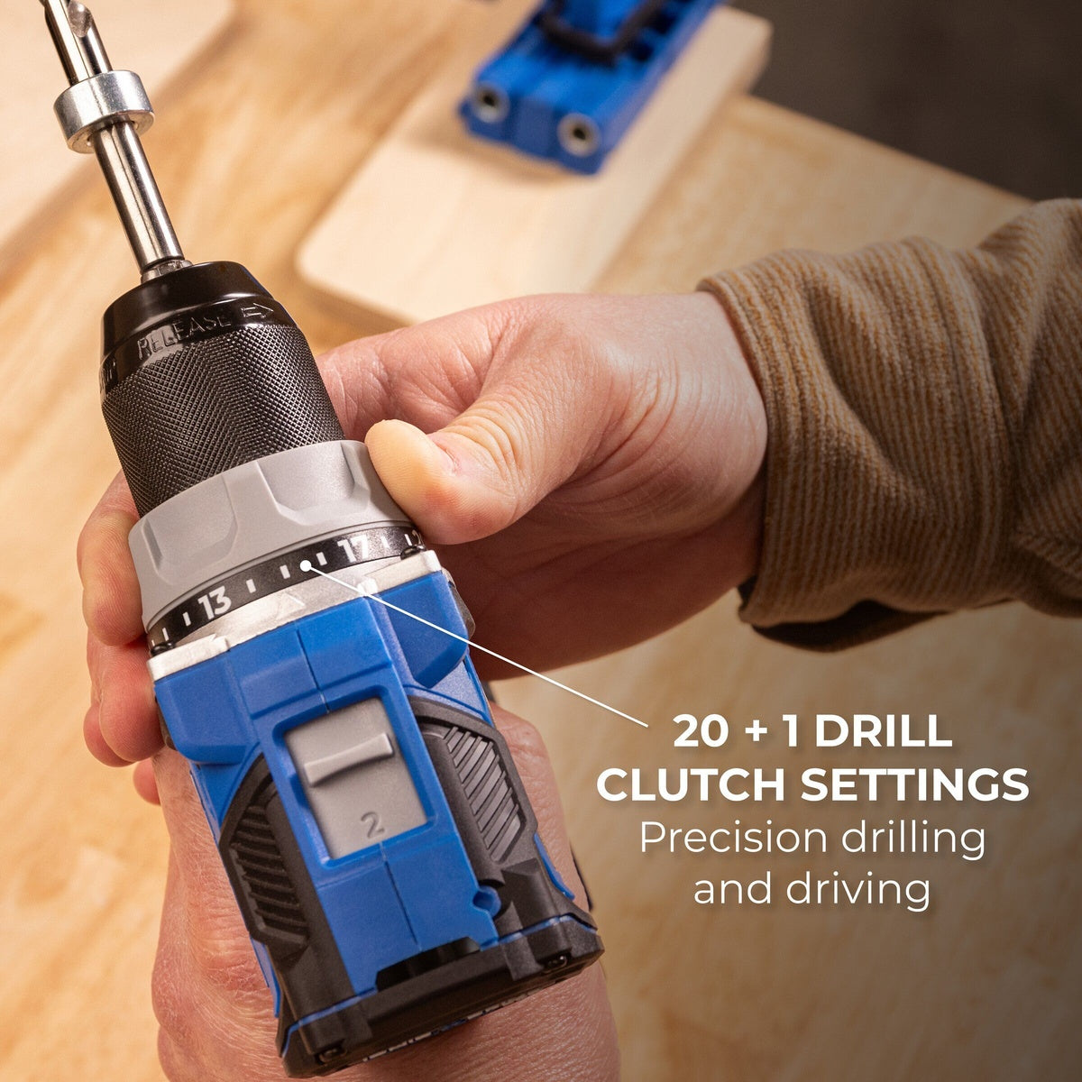 Kreg 20V Ionic Drive 1/2-in. Cordless Compact Drill Driver 2.0Ah Kit + Pocket-Hole Jig with VersaGrip Clamp