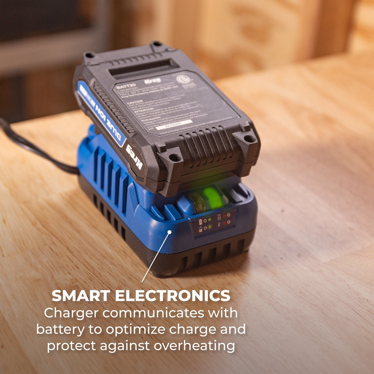 Kreg 20V 2.0Ah Blue Ion Battery and Charger Starter Kit (BCB2A20A)