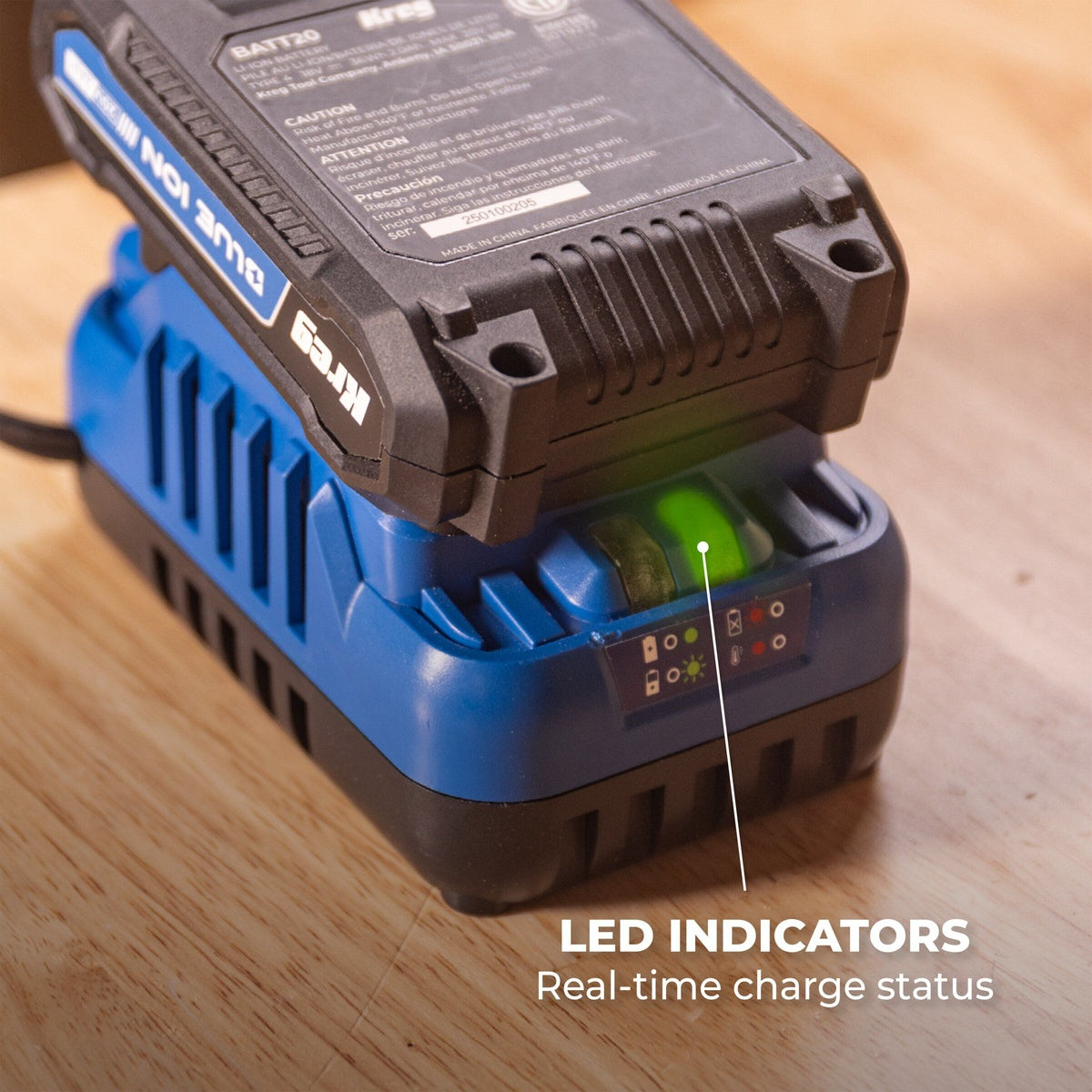 Kreg 20V 2.0Ah Blue Ion Battery and Charger Starter Kit (BCB2A20A)