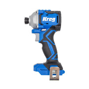 Kreg 20V Ionic Drive 1/4 in Compact Impact Driver product view showing the compact fastening tool used for screw driving and bolt fastening in cabinet work, framing, and tight jobsite spaces